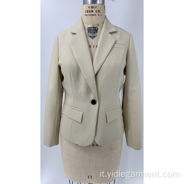 Blazer casual da donna bianco sporco